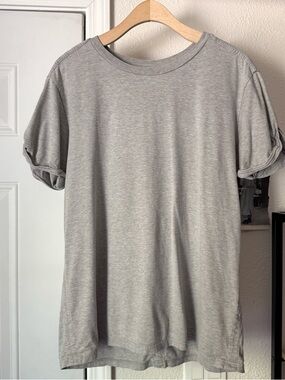 TAKAHIROMIYASHITA thesoloist. Heather grey cuffed short sleeve tee t-shirt